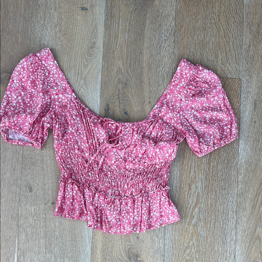 Wayf Pink Floral Women's Blouse
